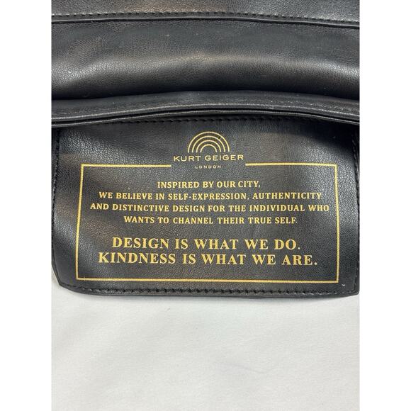 Kurt Geiger Medium Brixton Black Leather Quilted Shoulder Lock Bag Chain Strap - Picture 7 of 15